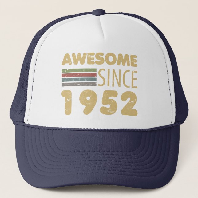 Vintage Awesome 1952 70th Birthday Trucker Hat (Front)