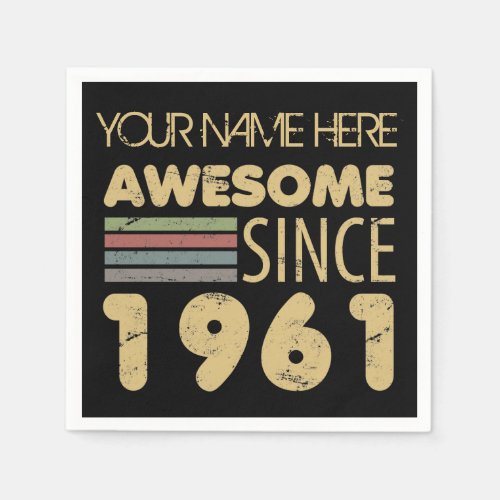 Vintage Awesome 1961 60th Birthday Napkins