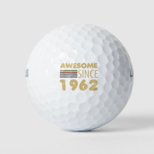 Vintage Awesome 1962 60th Birthday Golf Balls