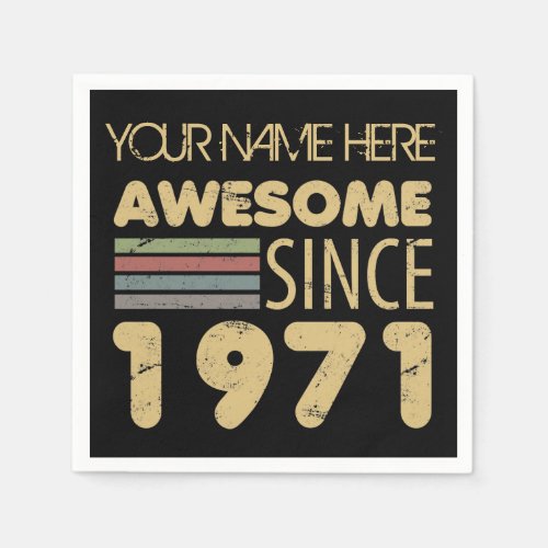 Vintage Awesome 1971 50th Birthday Napkins