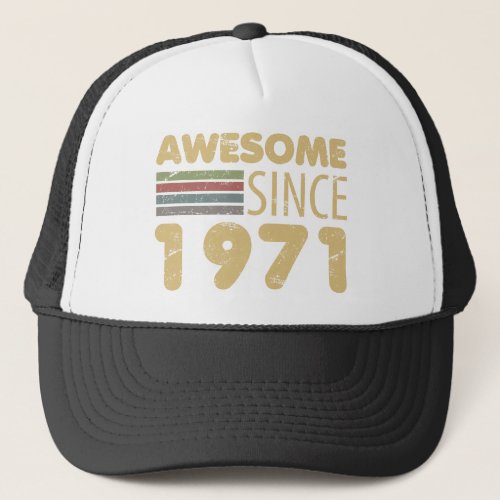 Vintage Awesome 1971 50th Birthday Trucker Hat