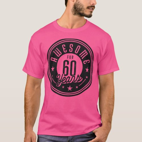 Vintage Awesome for 60 Years Retro 60th Birthday C T_Shirt