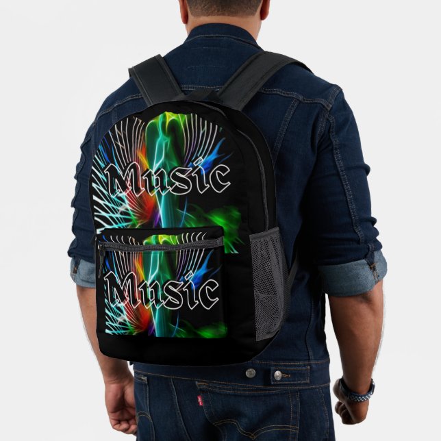 Vintage Awesome Music Sounds Printed Backpack (Insitu (Model))