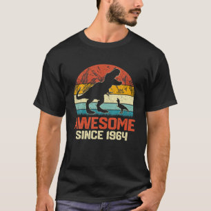 Vintage Awesome Since 1964 Retro Dinosaur Birthday T-Shirt