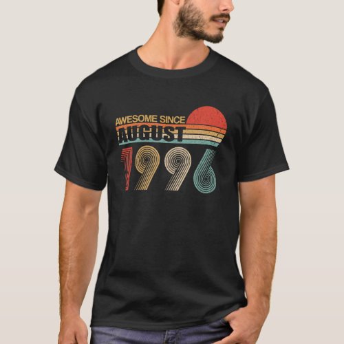 Vintage Awesome Since August 1996 Shirt 23th Birth