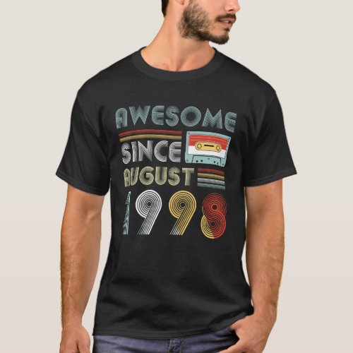 Vintage Awesome Since August 1998 21st Birthday T_Shirt