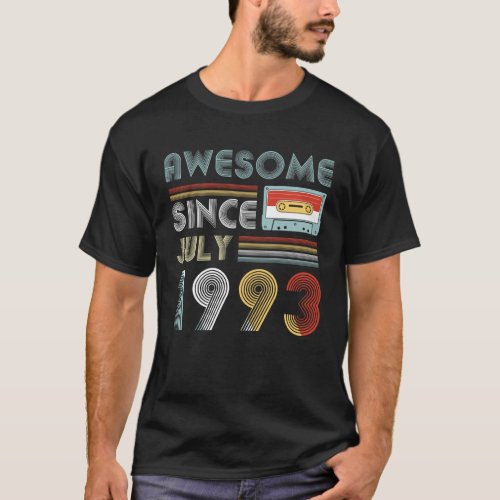Vintage Awesome Since July 1993 26th Birthday T_Shirt