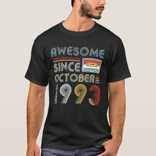 Vintage Awesome Since October 1993 26th Birthday T_Shirt