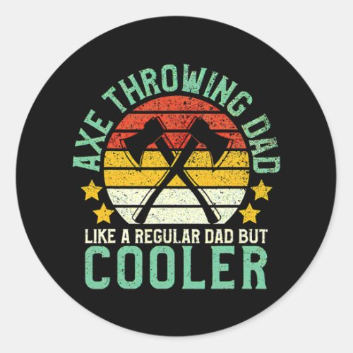 Vintage Axe Throwing Dad Fathers Day  Classic Round Sticker