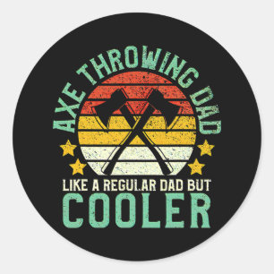 Vintage Axe Throwing Dad Father's Day Classic Round Sticker