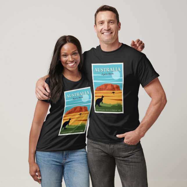 Vintage Ayers Rock Australia Kangaroos Travel T-Shirt (Unisex)
