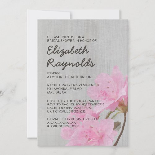 Vintage Azalea Bridal Shower Invitations