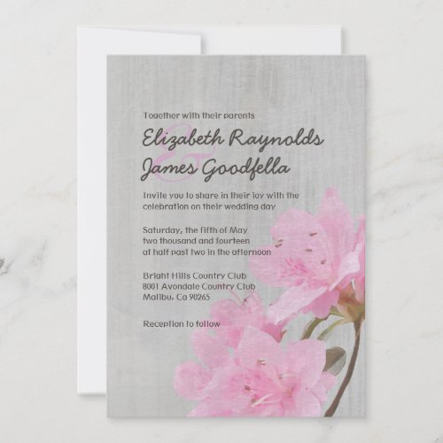 Vintage Azalea Wedding Invitations