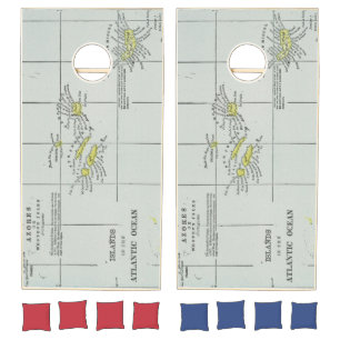 Vintage Azores Islands Map (1901) Cornhole Set