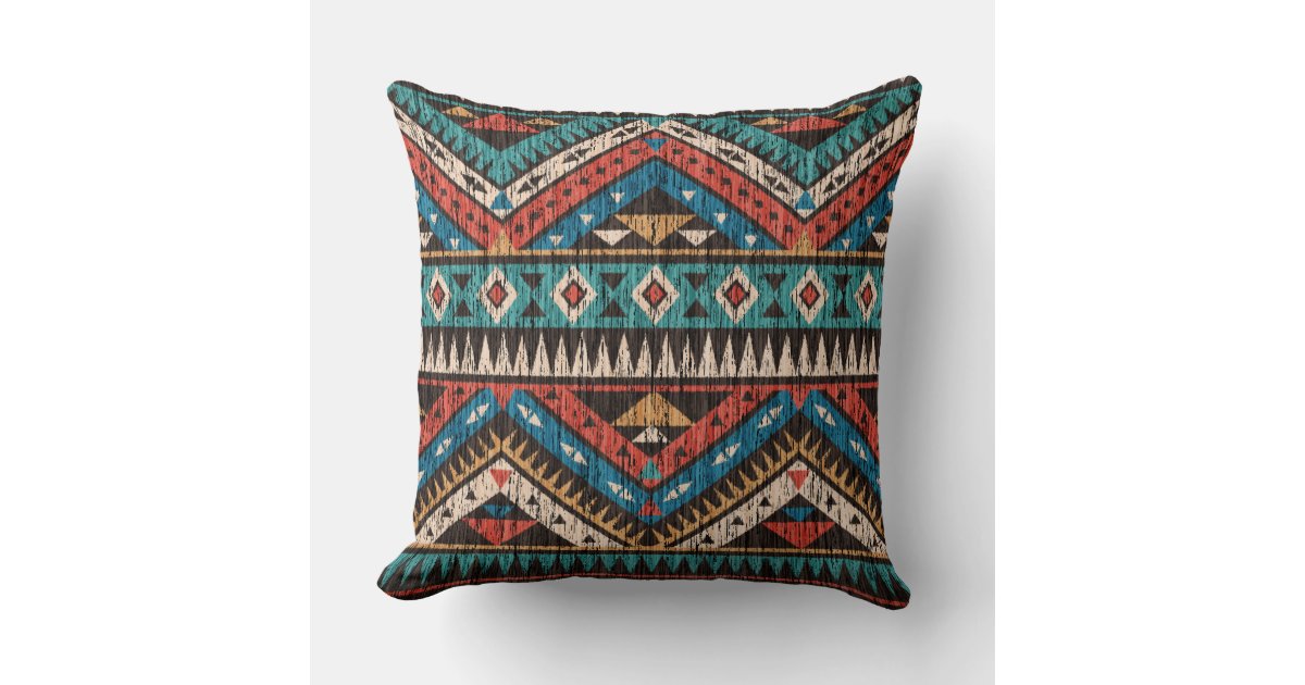 Vintage Aztec Pattern Throw Pillow Zazzle