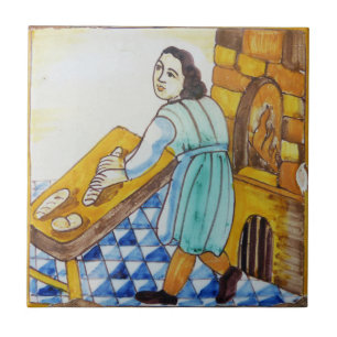Vintage Azulejo Ceramic Decorative Tile