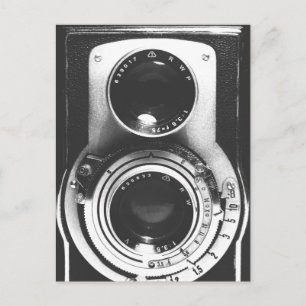 Vintage b&w Camera Postcard
