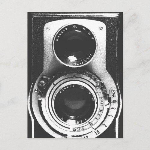 Vintage bw Camera Postcard