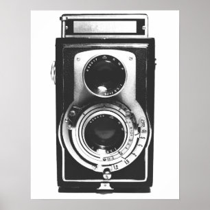 Vintage b&w Camera Poster