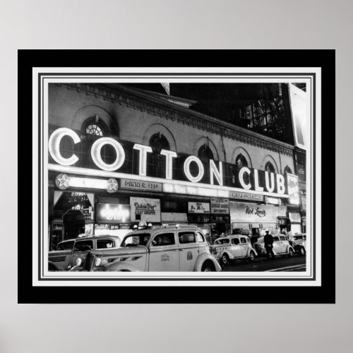Vintage BW Cotton Club Photo 16 x 20 Poster