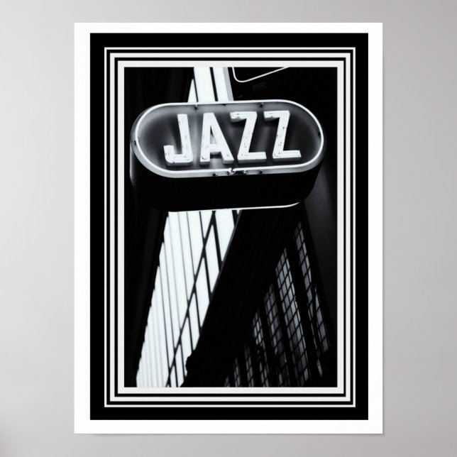 Vintage B&W Jazz Photo 12 x 16 Poster (Front)