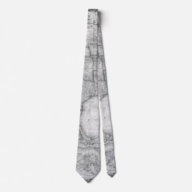 Vintage B&W map  Neck Tie (Front)