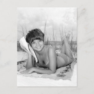 Vintage B&W Photo Florida Bikini Girl Postcard
