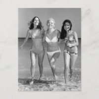 Vintage B&W Photo Florida Bikini Girls