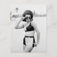 Vintage B&W Photo Florida Bikini Girls