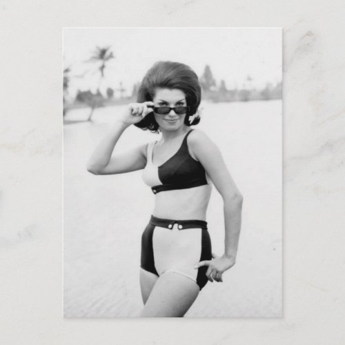 Vintage BW Photo Florida Bikini Girls Postcard