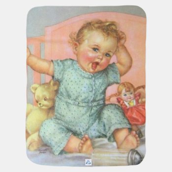 Vintage Baby And Toys Baby Blanket by KraftyKays at Zazzle