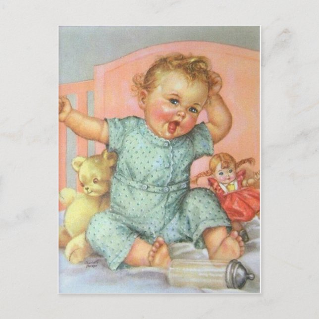 Vintage Baby and Toys Postcard (Front)