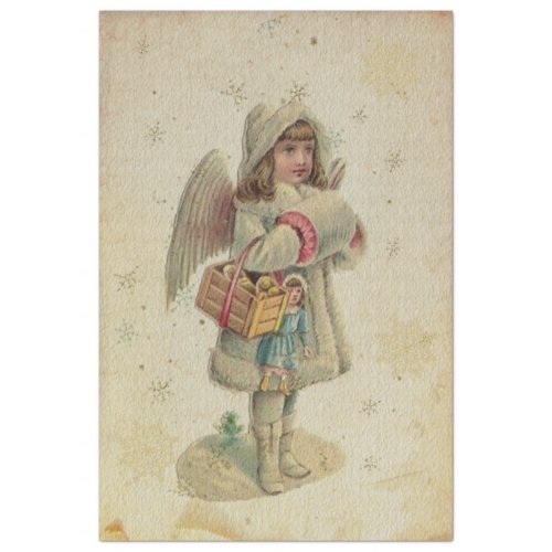 Vintage Baby Angel With Toys Tissue Paper