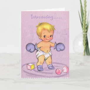 Vintage Baby Announcement/Boxing Gloves Announcement