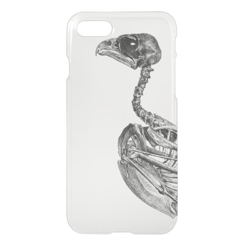 Vintage baby bird skeleton etching iPhone SE87 case