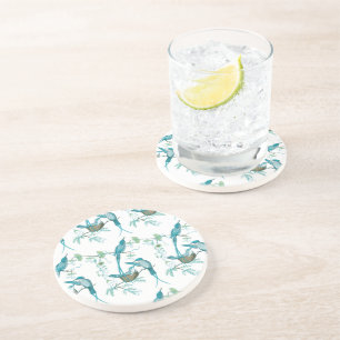 Vintage Baby Bird with Moma and Papa Bird Coasters