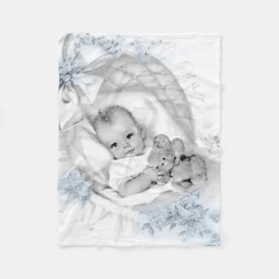 Vintage Baby Blue Baby Boy Blanket