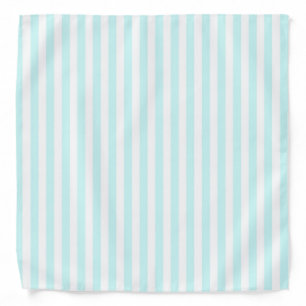 Vintage Baby Blue Pastel Colors Stripes Pattern Bandana