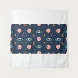 vintage baby boho seamless pattern. Hippie chic ba Tapestry