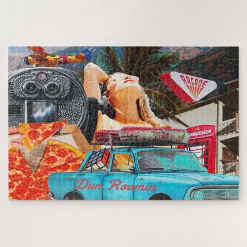 Vintage Baby Boomer Mid_Century GenX Road Trip Jigsaw Puzzle