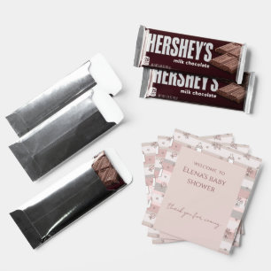 Vintage Baby Bottle Pattern Baby Shower Hershey Bar Favors