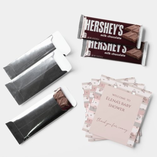 Vintage Baby Bottle Pattern Baby Shower Hershey Bar Favors
