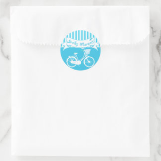 Vintage Baby Boy Bicycle Shower Sticker