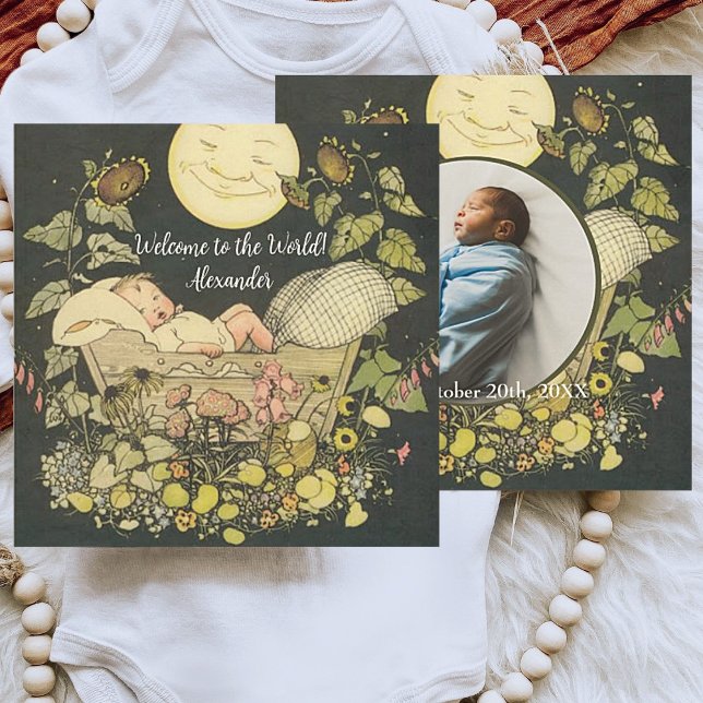 Vintage Baby Boy Birth Announcement (Creator Uploaded)