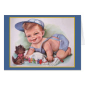 Vintage Baby Boy Card (Front Horizontal)
