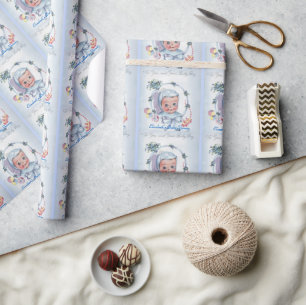 Vintage Baby Boy Custom Baby Shower Wrapping Paper