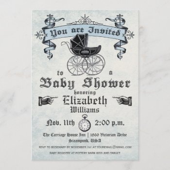 Vintage Baby Boy Shower Invitation by MetricMod at Zazzle