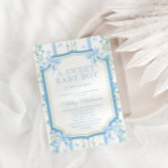 Vintage Baby Boy Shower with Bow  Invitation<br><div class="desc">The Vintage Baby Boy Shower with Bow Invitation evokes a sense of nostalgia and timeless elegance, perfect for families eagerly anticipating the arrival of a little bundle of joy. Featuring a charming combination of blue green and white hues, this invitation transports guests to a bygone era of classic sophistication and...</div>