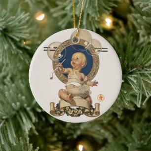 Vintage Baby Bubbles by J.C. Leyendecker Nursery Ceramic Ornament