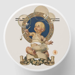 Vintage Baby Bubbles by J.C. Leyendecker Nursery Mini Candle Favors
